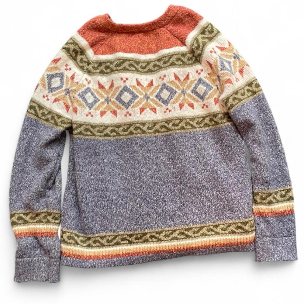 Unbranded Women's XL Multicolor Patterned Fair Isle V-Neck Big Button Cardigan - Picture 4 of 4